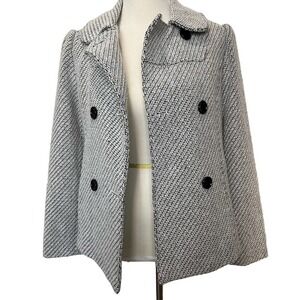 Vintage George Heavyweight Tweed Soft Silver/Black Blazer Girls Size 14/16